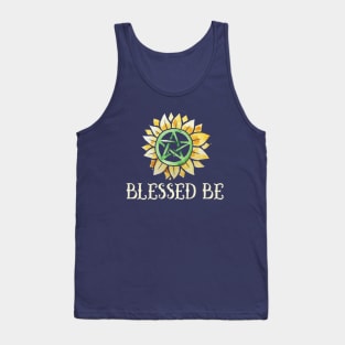 Blessed be Pagan wicca pentagram Tank Top